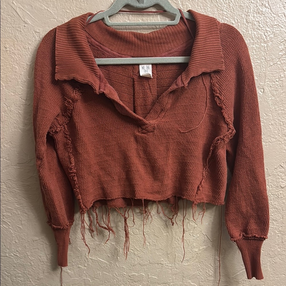 We The Free Burnt Orange Knit Sweater